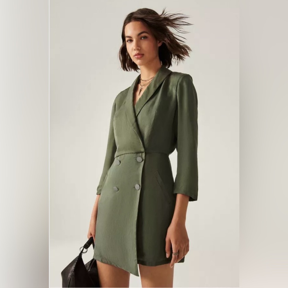 ba&sh Arya green Tuxedo Blazer Dress NWT